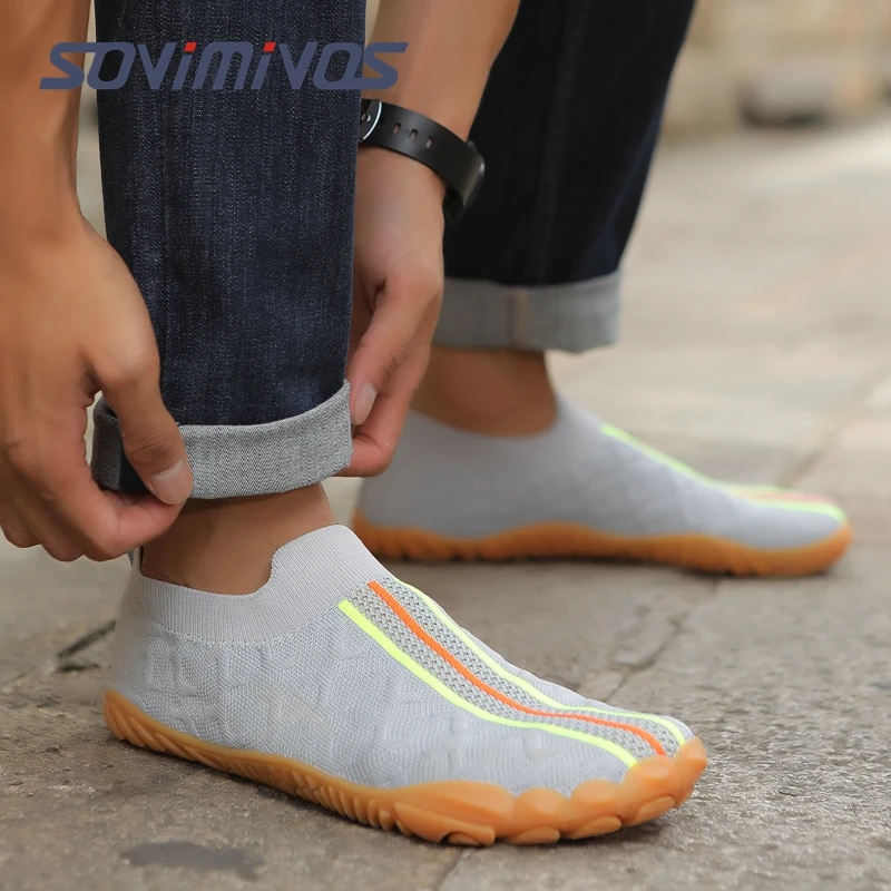 

Men's Trail Running Shoes, Lightweight Athletic Zero Drop Barefoot Shoes Non Slip Outdoor Walking Minimalist Shoes for Women