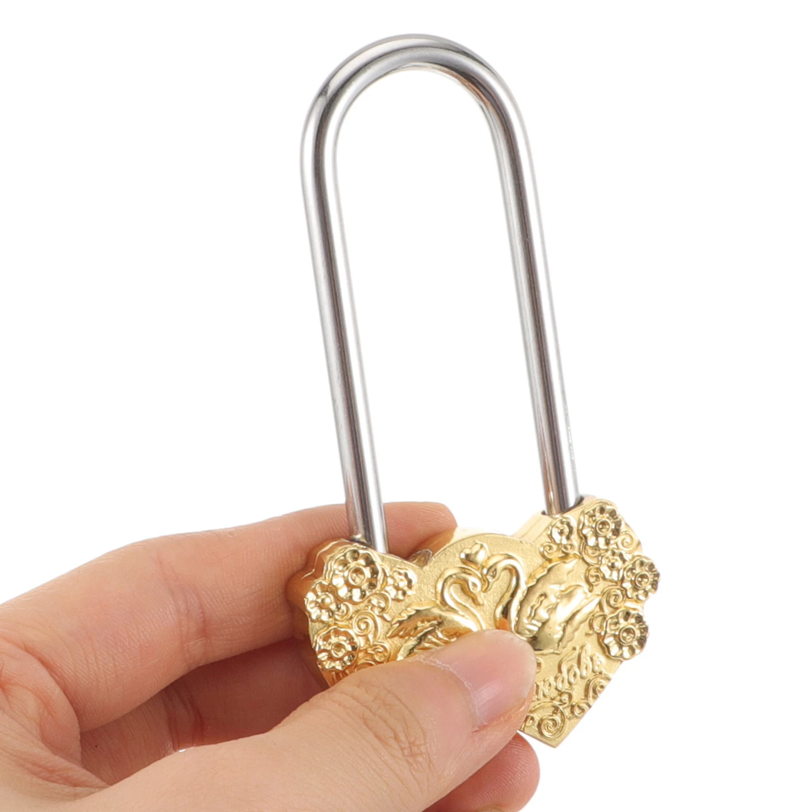 

Love Lock for Wedding Padlock Vintage Metal Mini Small Decorative Swan Pattern Durable Safe Travel Anniversary Wish