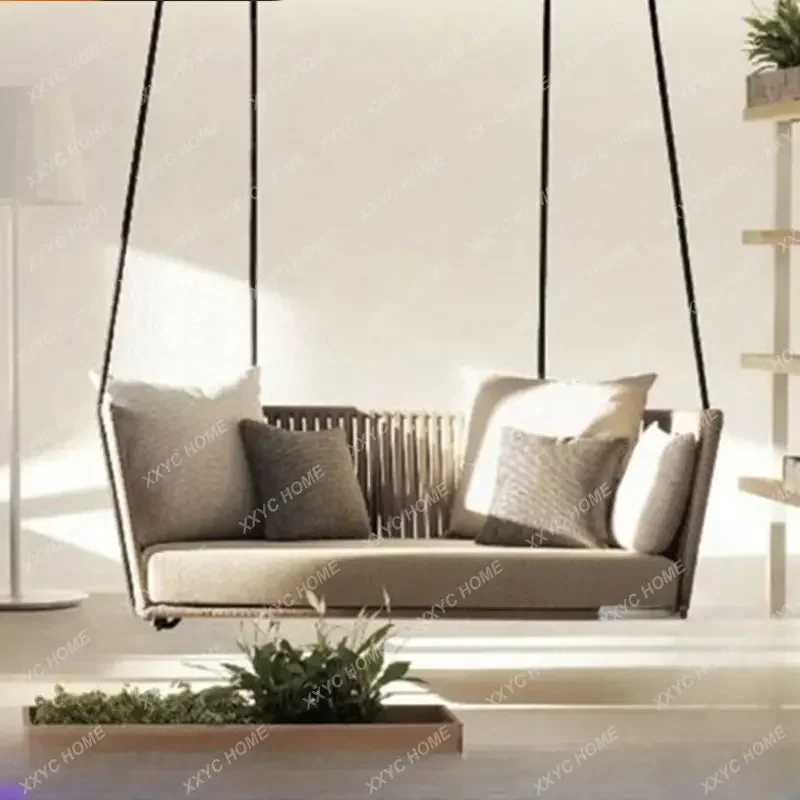 

Outdoor Swing Leisure Balcony Double Rattan Chair Rocking Chair Outdoor Courtyard Chlorophytum Chair Home Hanging Basket