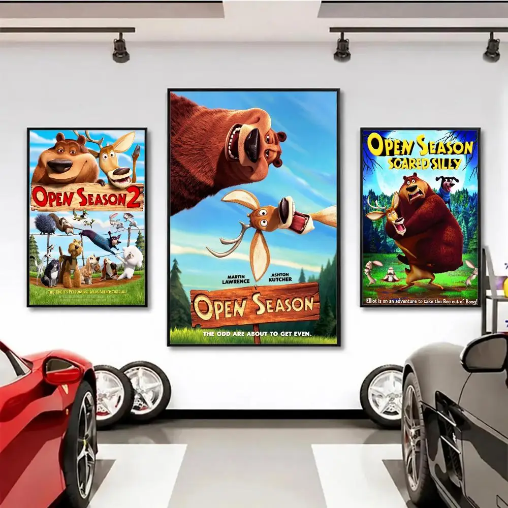 animation Open Season Poster Wall Posters Art Print HD Print Self-Adhesive Waterproof Wall Stickers Room Decoration