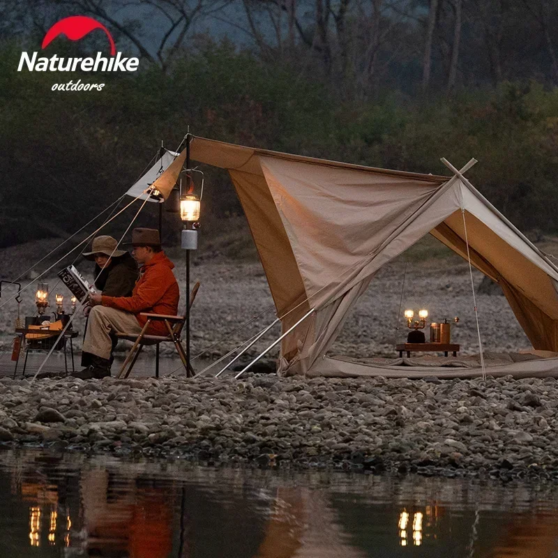 Naturehike Cotton ridge tent 2persons A -shaped 4.8㎡ Large Area camping tent Double Thicken Eaves Tent Canopy Family Extend 4.8