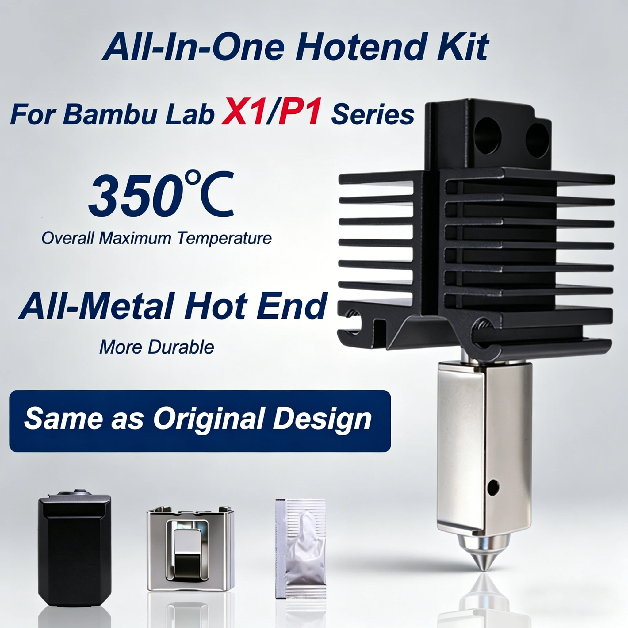 

Upgrade For Bambu Lab X1C Hotend Bambulab P1S Nozzle P1S P1P X1 Hot End Kit Hardened Steel Integrated Design Leak-Proof 3D Parts
