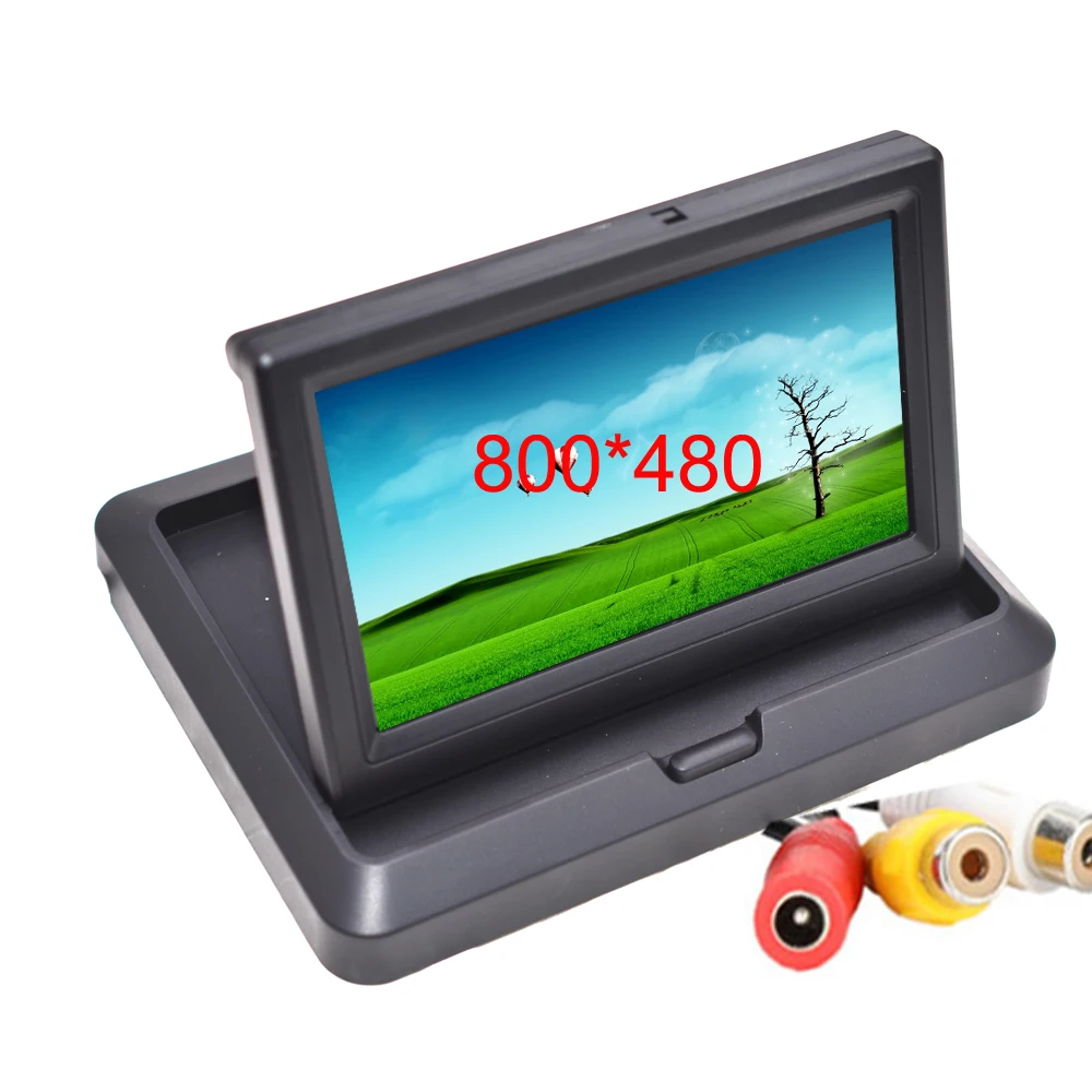 Car Monitor Display Foldable Color TFT LCD 4.3 or 5 Inch Mirror HD Screen for Rear View Camera Backup Reaverse