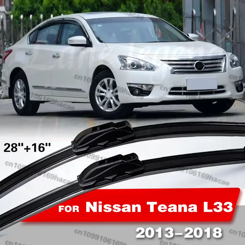 

For Nissan Teana L33 2013-2018 Car Wiper Front Wiper Blades Soft Rubber Windscreen Wipers Auto Windshield 28" 16" 2014 2015 2016