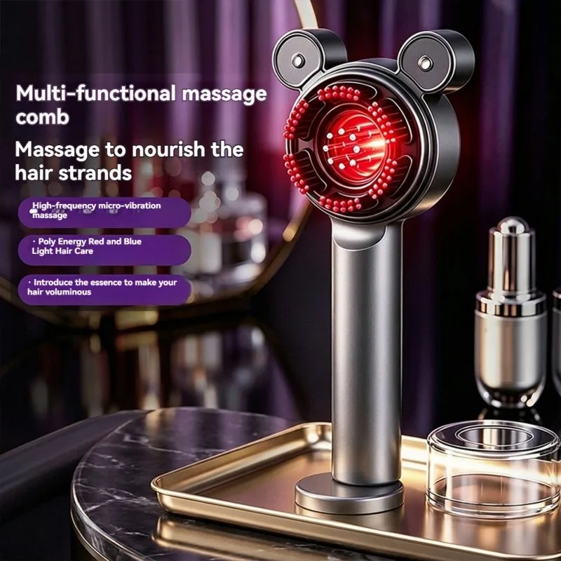 AA20-110 Electric Scalp Massager Comb - Rechargeable Red Light Therapy Hair Care Device
