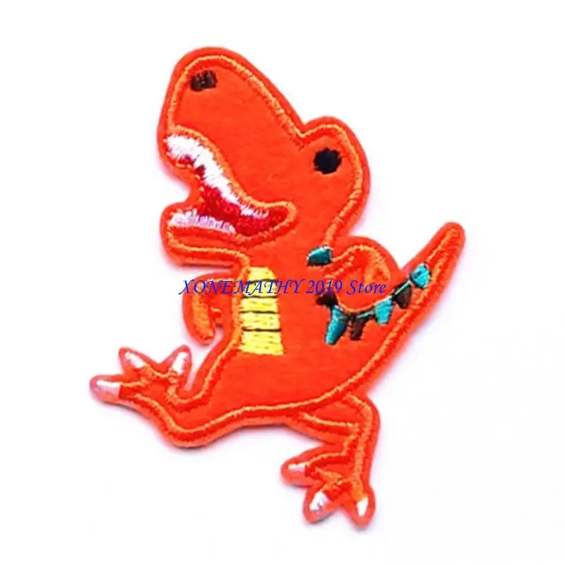 

F42F 14Pcs Colorful Cartoon Dinosaur Sew/Iron On Appliques Embroidered Patches DIY Craft Decorative Badge for Kids Clothes