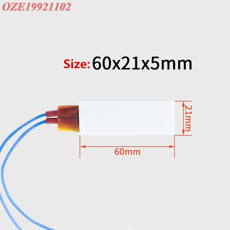 1pc 220V temperatura costante di PTC riscaldatore con Alluminio Borsette 60*21 millimetri 60C 80C 100C 120C 150C 170C 200C 230C 270C 25W 35W-160W