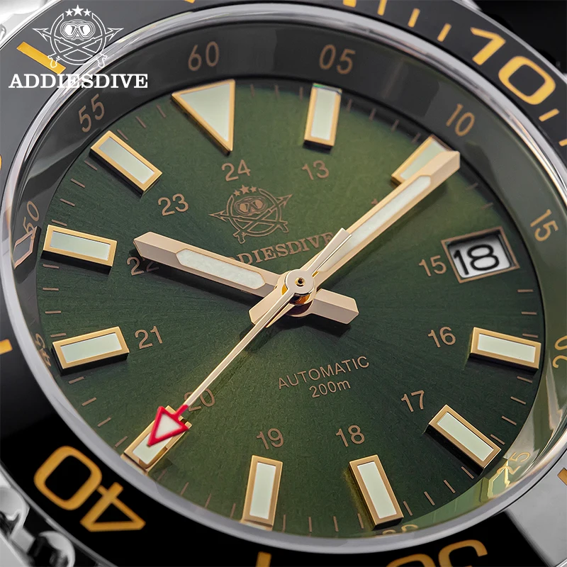 

ADDIESDIVE Men's Automatic Watch 40mm Sapphire Glass Super Luminous 200M Waterproof Diveing Wristwatch Ceramic Bezel Men Watches