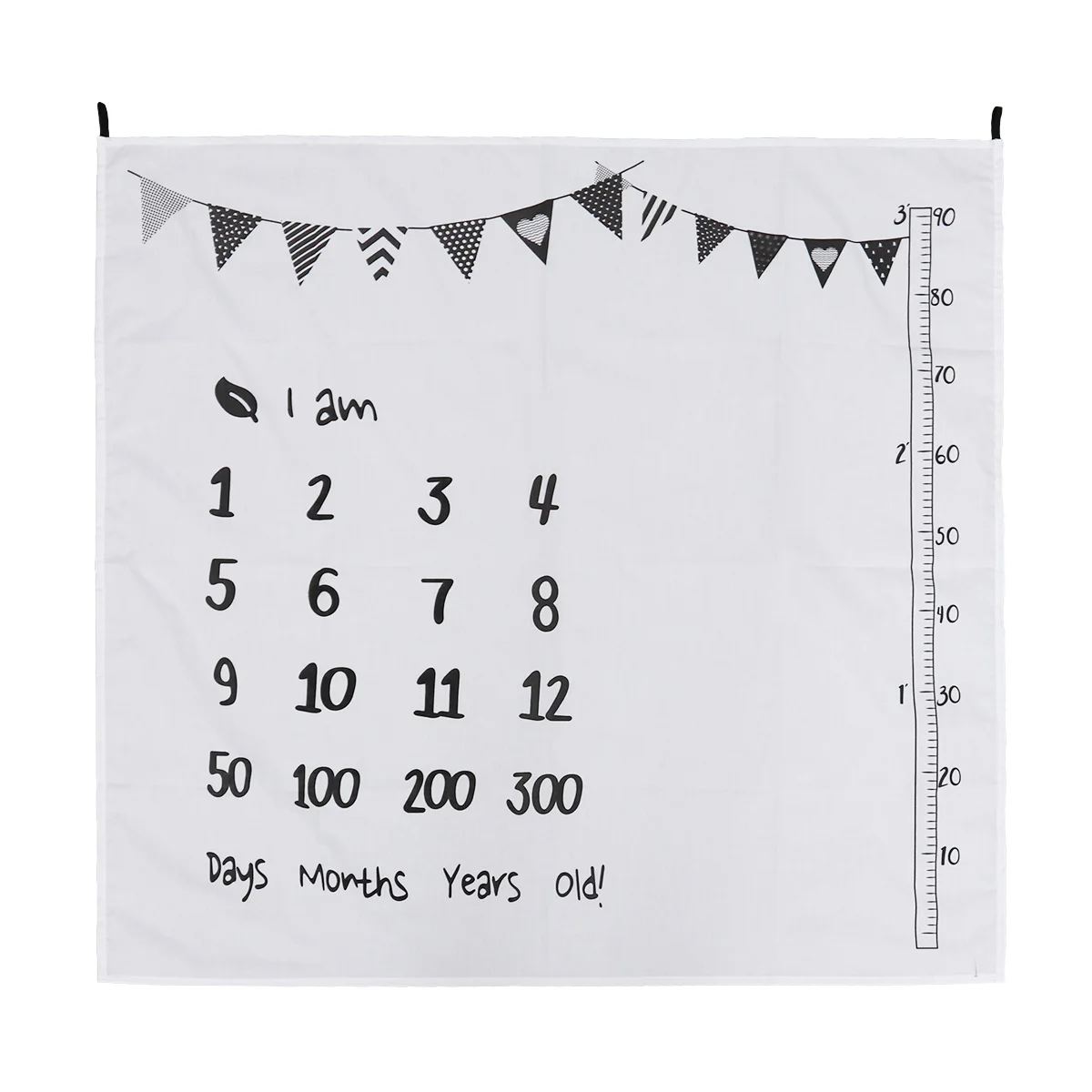

Baby Milestone Blanket Polyester Cotton Blend Newborn Monthly Photo Shoot Background Baby Shower Prop Swaddle Blanket