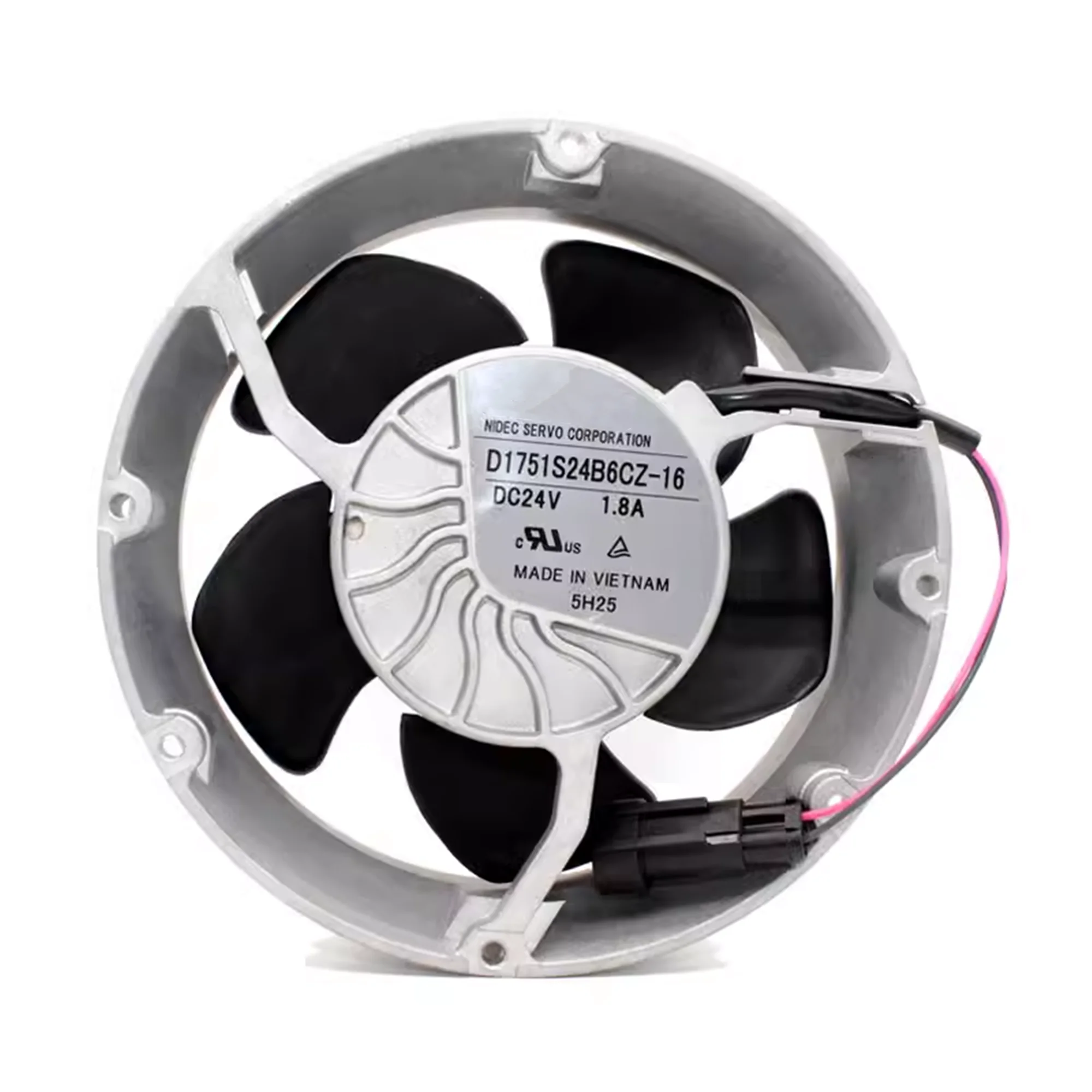 Cooling Fan D1751S24B6CZ-16 DC 24V 1.8A 17251 172X172X51MM 2-wire 2-Pin connector Special cooling fan for ABB inverter