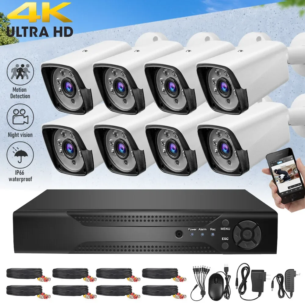 

8-канальный видеорегистратор H.265+ 5MP Lite DVR 4K для наружного использования, комплект системы видеонаблюдения PTZ для дома