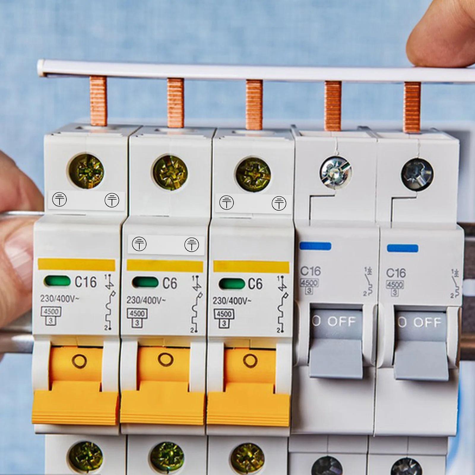 100Pcs Electrical Safety Labels Connection Ground Neutral Wire Stickers Waterproof Warning Decals for Electrician Use