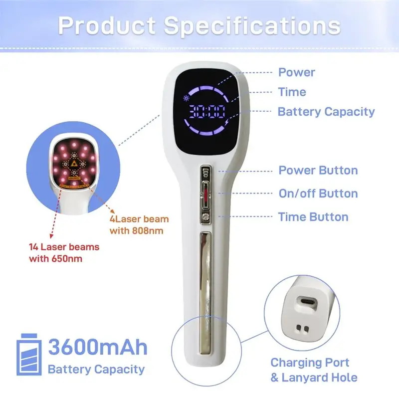 B51CNEW! Stand Included Handheld Red Light Therapy Devices Cold Laser Therapy Machine For Human And Pet Muscle Joint Pain Relief