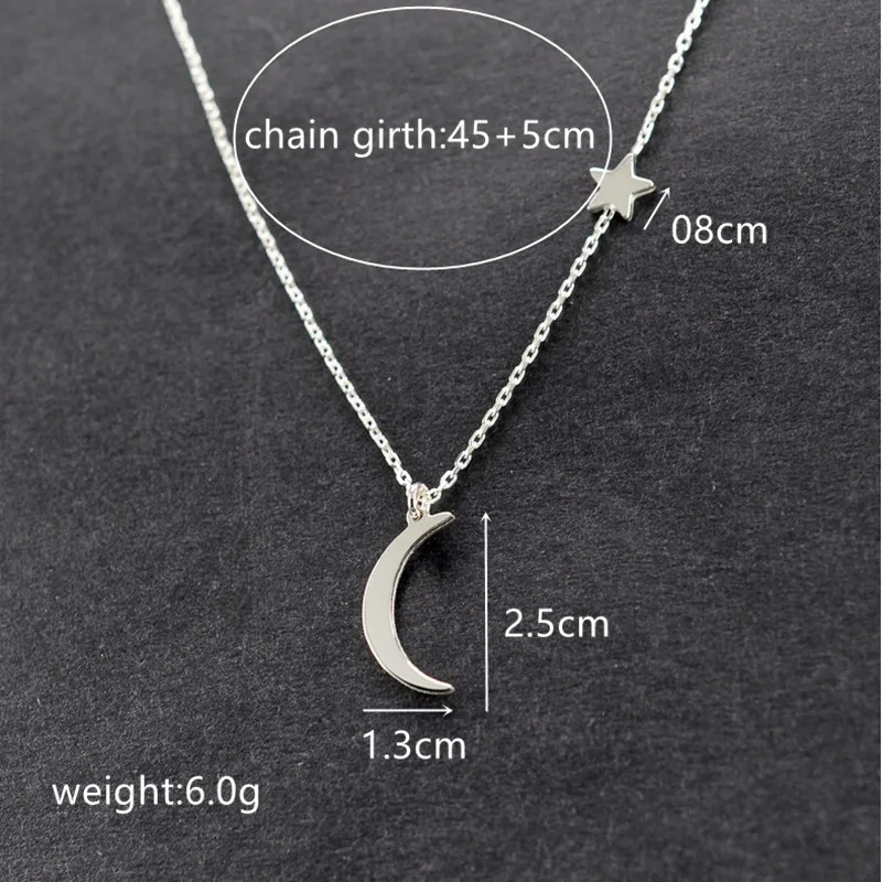 New Fashion Kpop Moon Star Choker Necklace Cute Golden Meniscus Clavicle Chain Pendant for Women Jewelry Girl Gift Collares