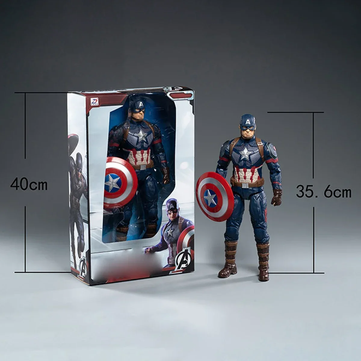 1:5 Scale Captain America 14-Inch Action Figurine by ZD Toys - Simple Articulated, Perfect for Collectors & Enthusiasts