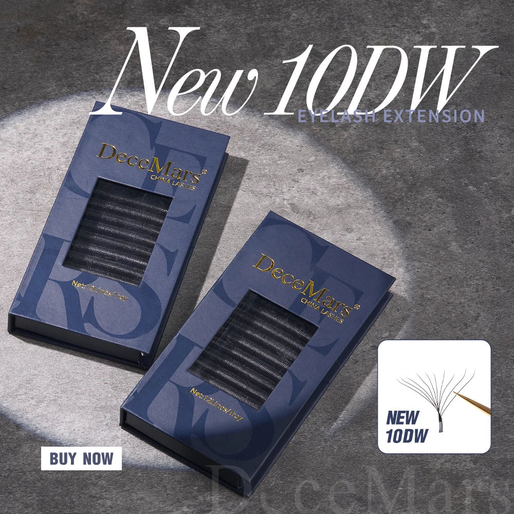 DeceMars New 10D - W Shaped Eyelash Extension (12 Lines/Tray)