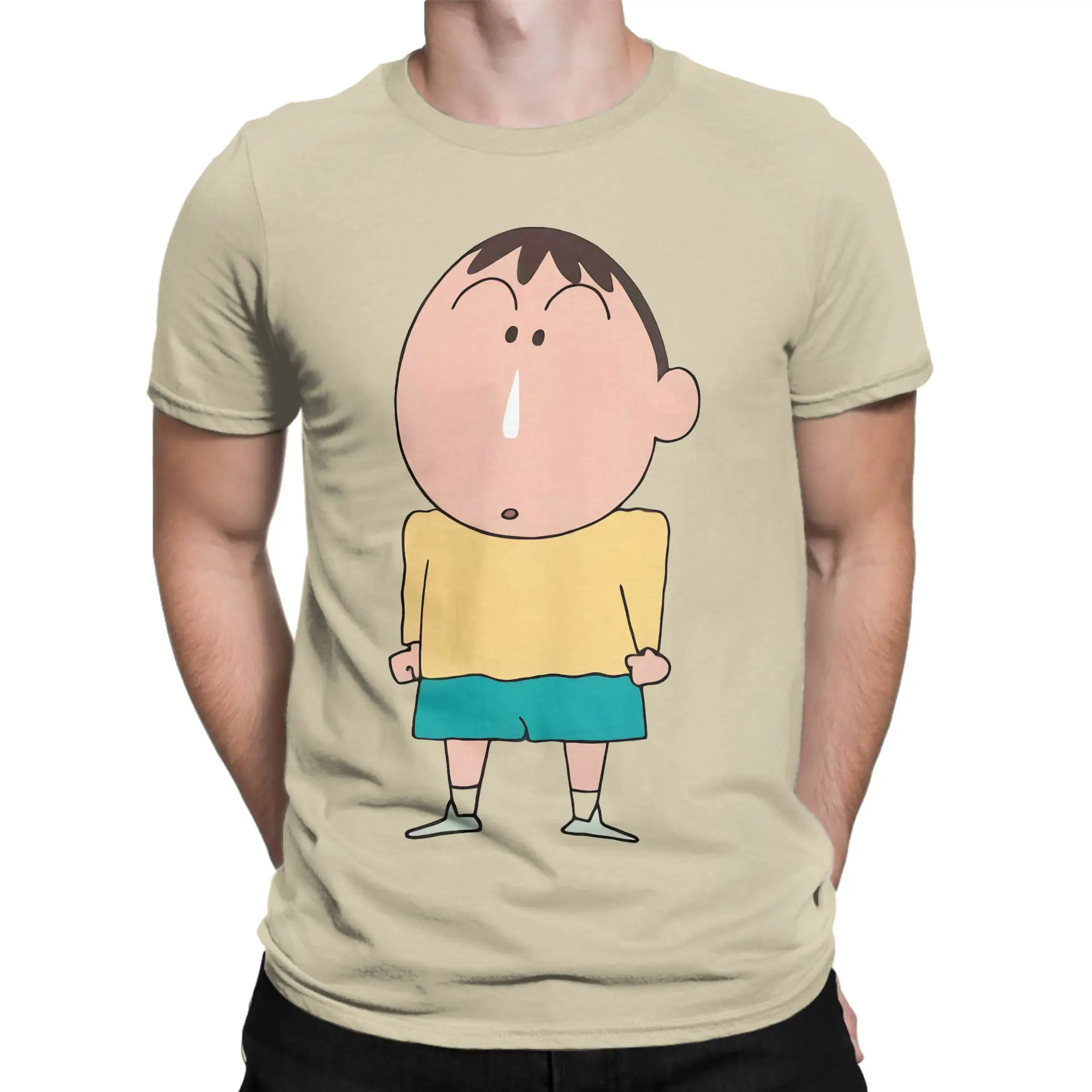 Streetwear C-Crayon S-Shin-chans T-Shirt Men Cotton Short Sleeve Bo‑chan Crewneck Summer Top Tee