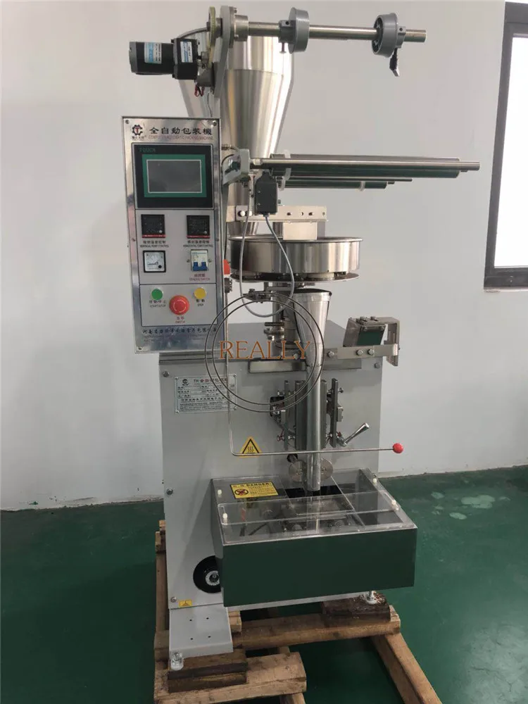 Máquina automática de embalaje de Material de partículas de grano, sellado de aperitivos, alimentos, semillas y partículas de grano, 4 lados, compatible con personalización