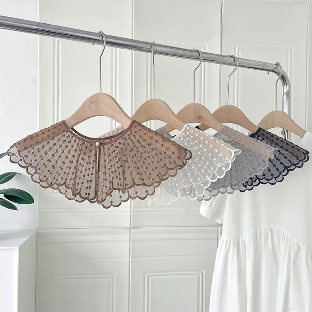 

New Embroidered Fake Collar Lace mesh Detachable Doll Neck Decorative Shawl Wrap Fake Collar for Shirt Female Clothes Accessory