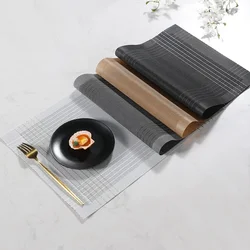 PVC Placemats Heat Insulation Waterproof Dining Table Mats Reusable Weave Pads for Camping Hotel Banquet Home Kitchen Decor