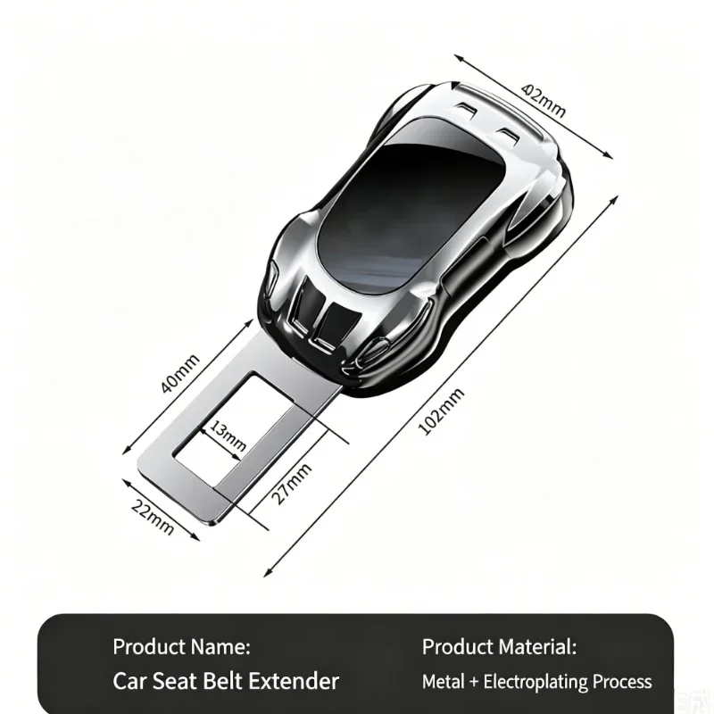 1/2 Stück Auto-Sicherheitsgurt-Clip-Verlängerung, Sicherheitsgurt-Verschluss-Stecker, dicke Einsatzbuchse, Verlängerungsschnalle für Tesla Porsche – Detail 9
