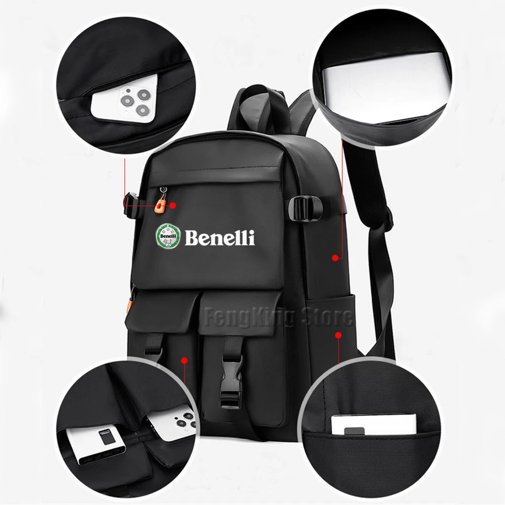 For BENELLI TNT 125 TNT135 Jinpeng 502 Waterproof fabric backpack for men's simple casual business travel computer backpack