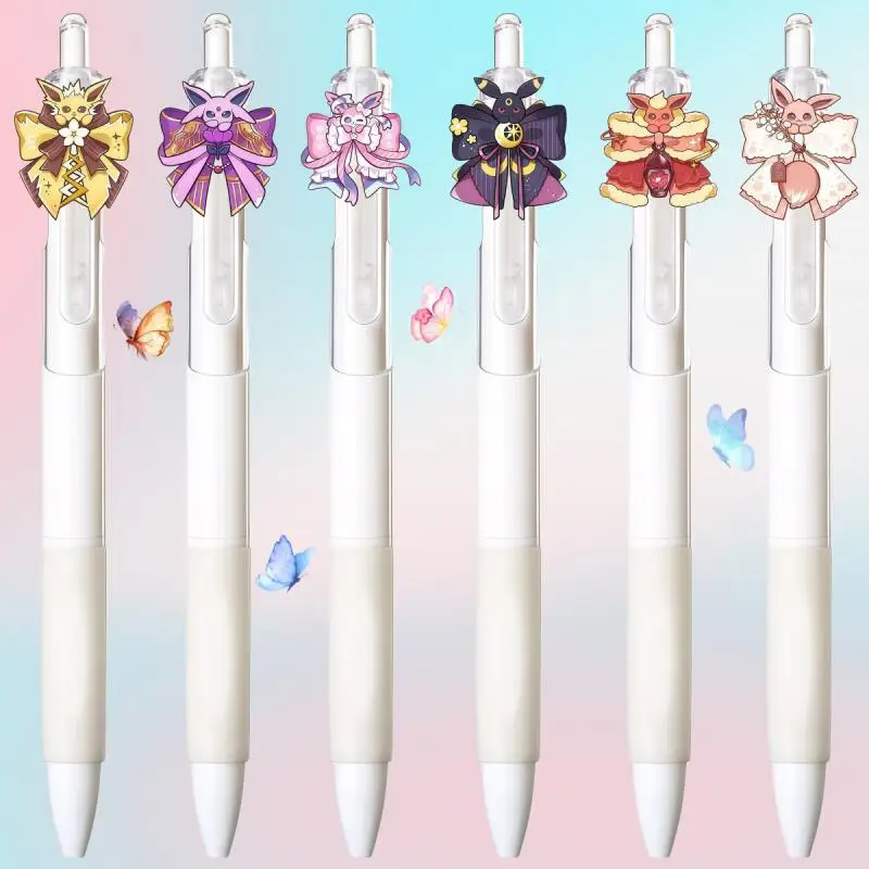 Black Gel Ink Pen for Jolteon Espeon Sylveon Umbreon Flareon Eevee 0.5Mm Click Gel Pen Anime Student Supplies Stationery Pen