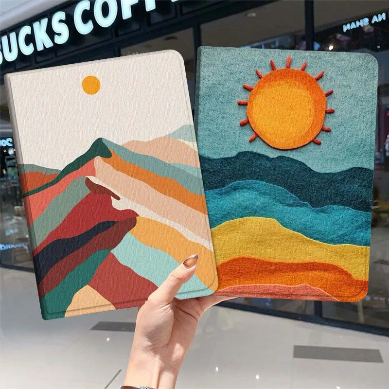 

Colorful Sunset Painting For Samsung Galaxy Tab A7 A A8 A9 A11 S6 S11 10.1 10.4 10.5 Inch Lite PLus Soft Tablet Case Gift
