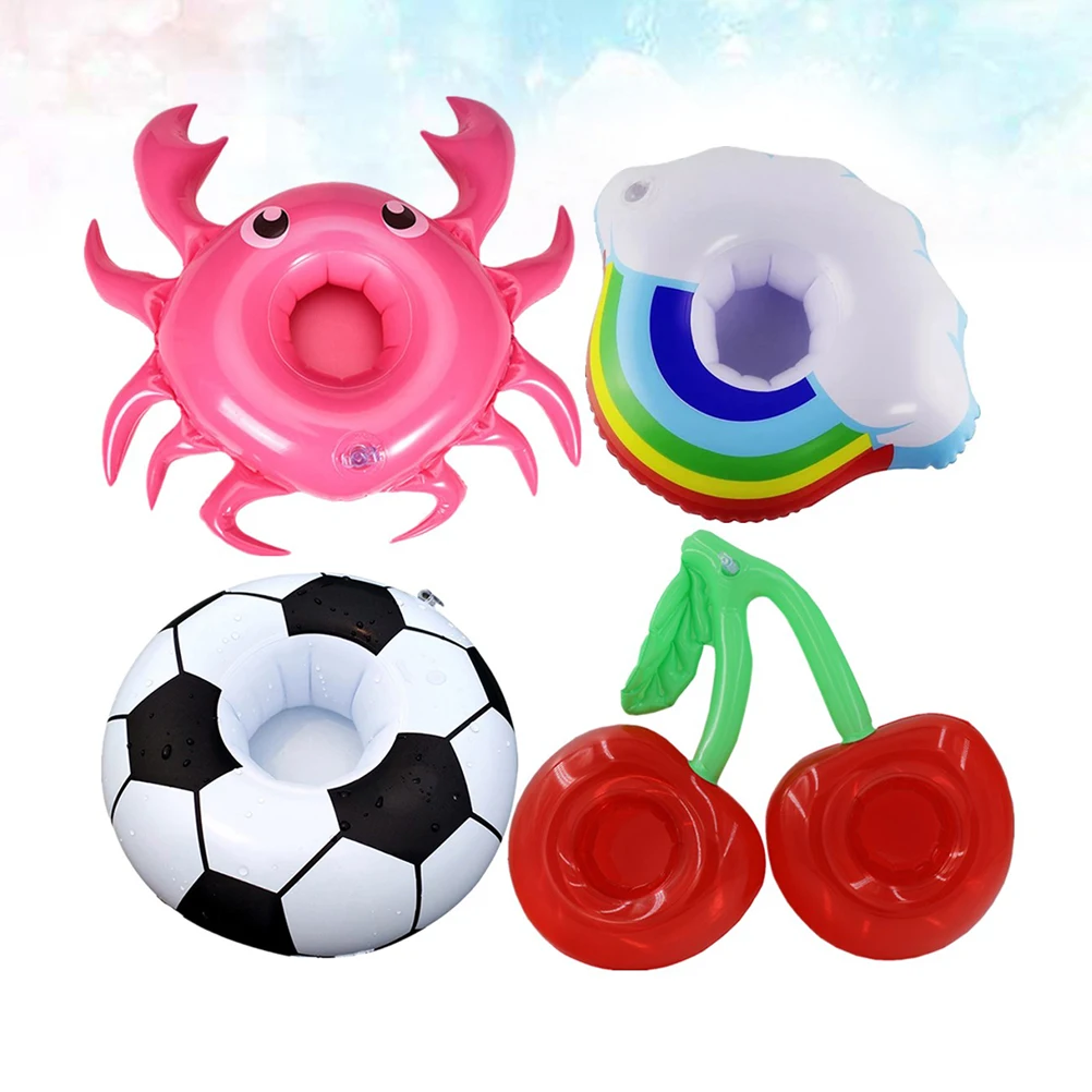 

4 Pcs Inflatable Beach Toys Cup Floating Drink Holder Pineapple