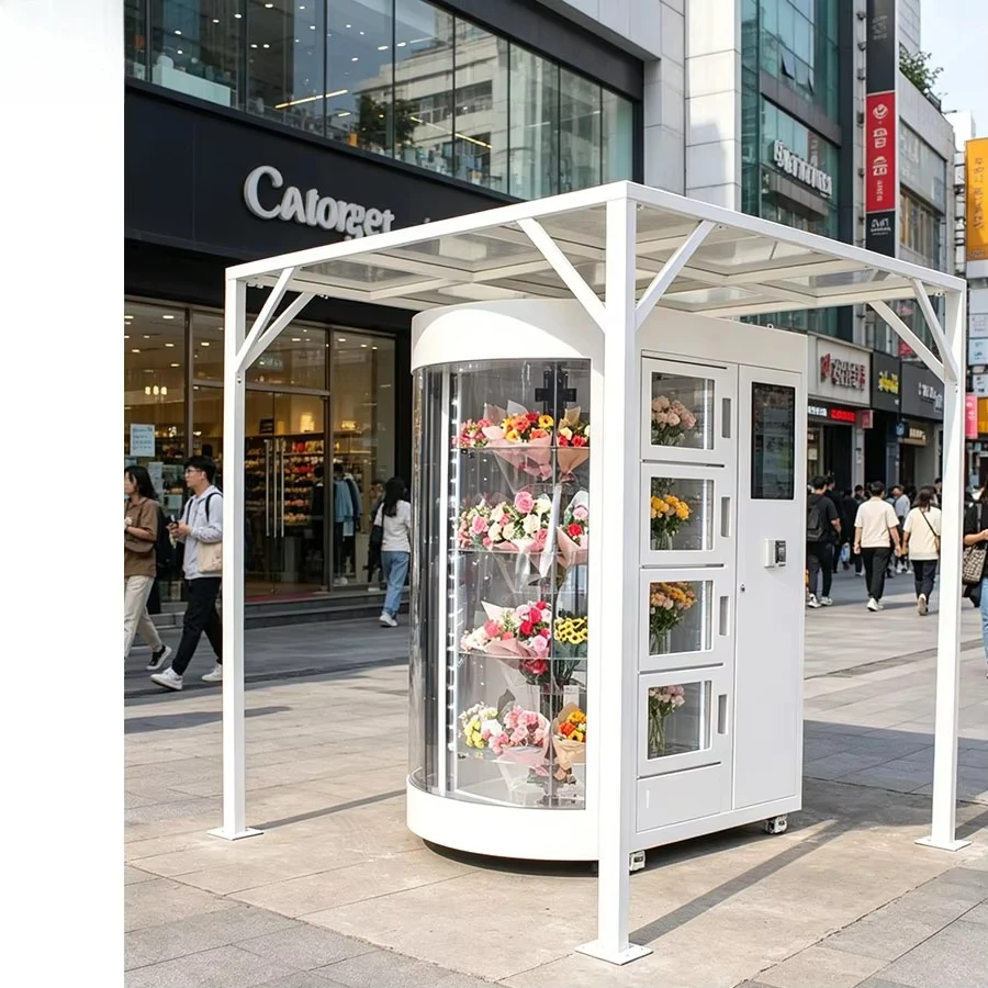 FOODLINE Street Booth Flower Vending Cabinet Stable Anti Corrosion Shell Constant Temp Fresh Floral Bouquet Vending Machine