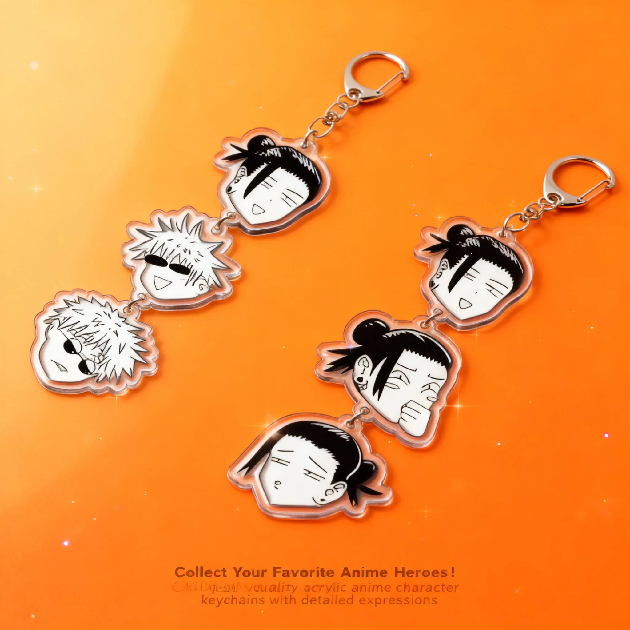 

Jujutsu Kaisen Yuji Itadori Acrylic Keychain Anime Accessory Cross Border Ready Stock Three Piece Set Layered Design