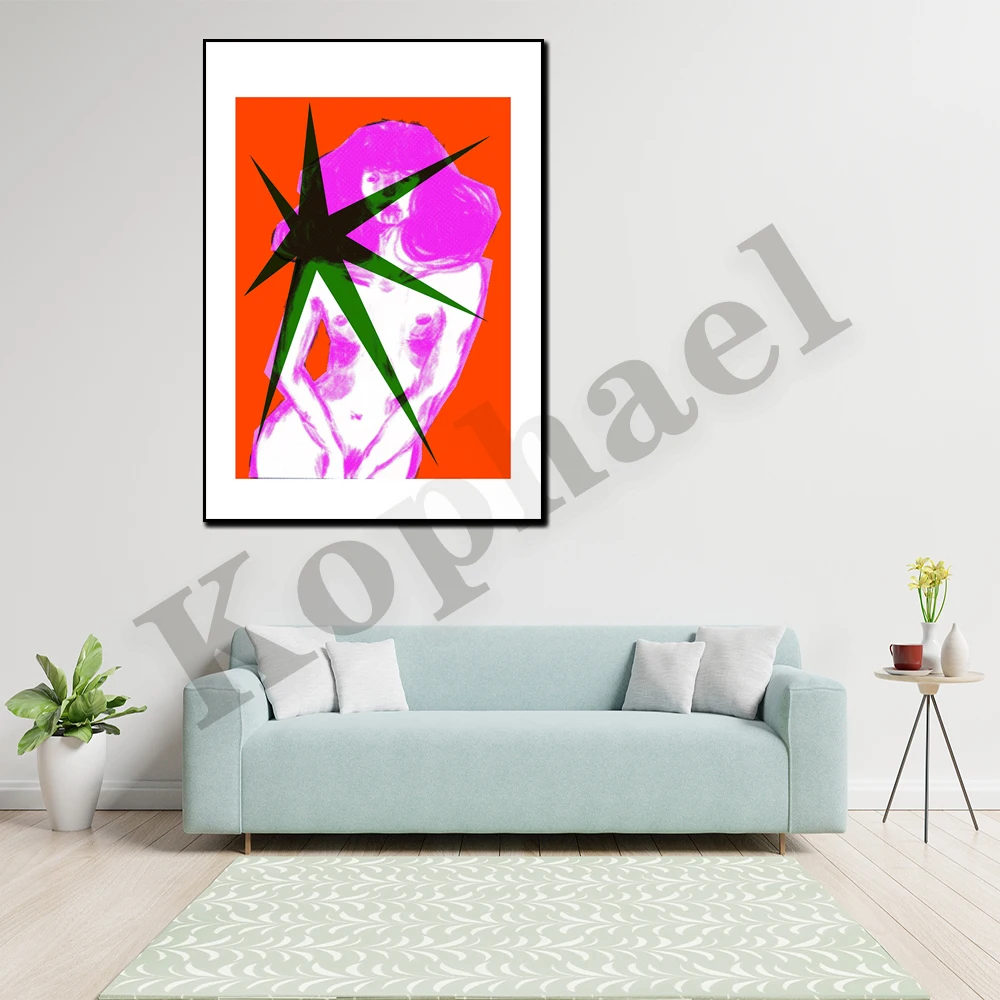 

Nordic Green Star Girl Abstract Poster Decoration Canvas Painting