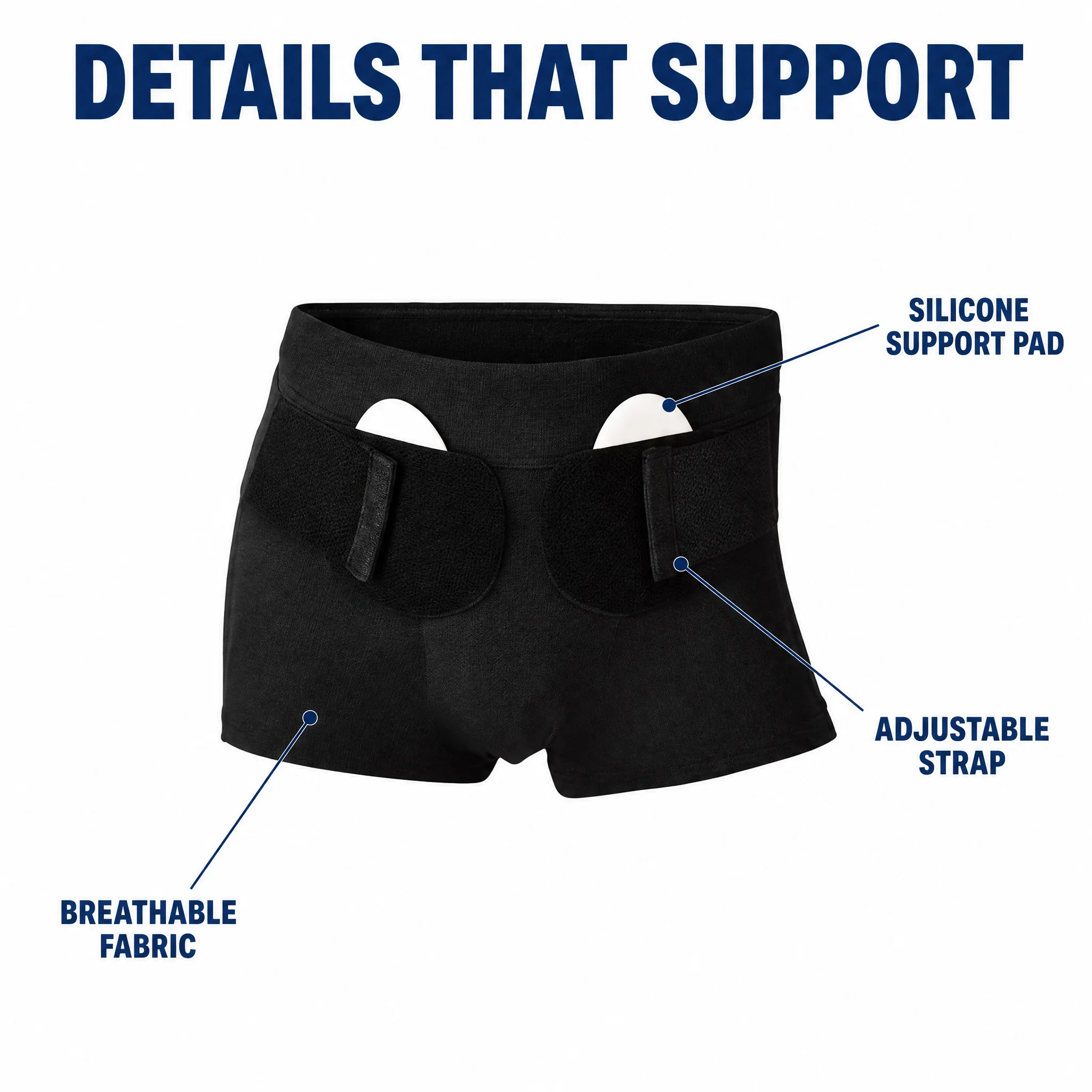 Hernia Belt for Men Sports Hernia Support Inguinal Groin Truss Adjustable Elastic Breathable Compression Pads