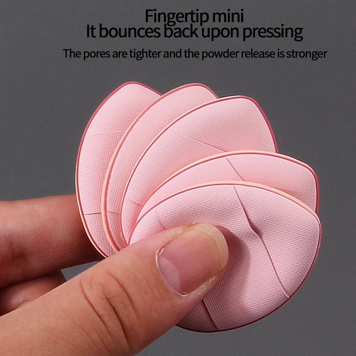 100 Stück rosa weiche Mini-Daumen-Make-up-Puderquaste, Set-Make-up, Concealer, Kissen-Fingerspitzen-Puderquaste, spezielles Gesichts-Make-up-Werkzeug
