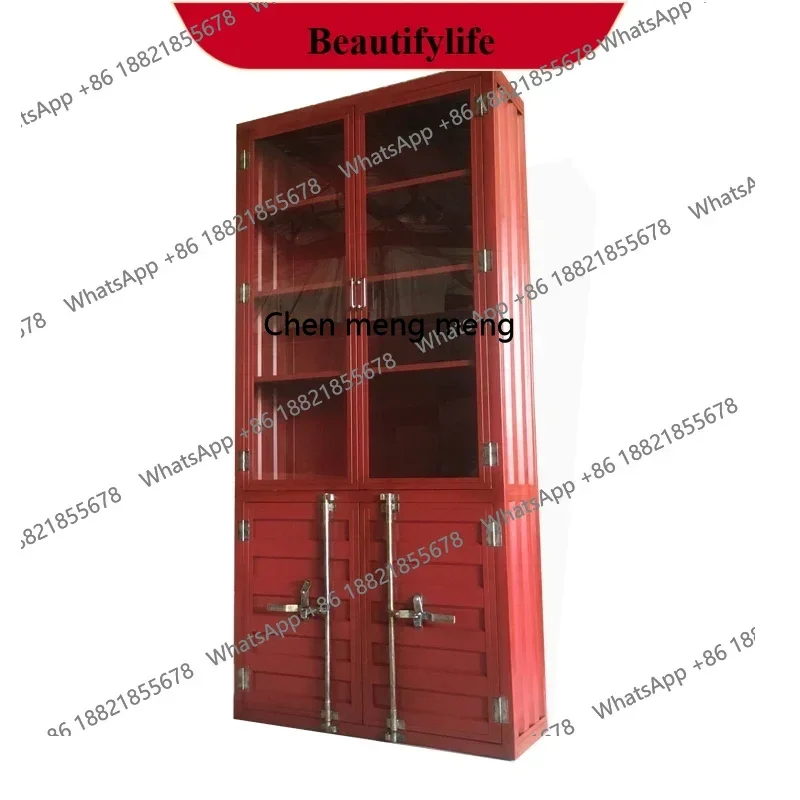 X  ss 8617 Container bookcase Wrought iron storage retro display storage cabinet