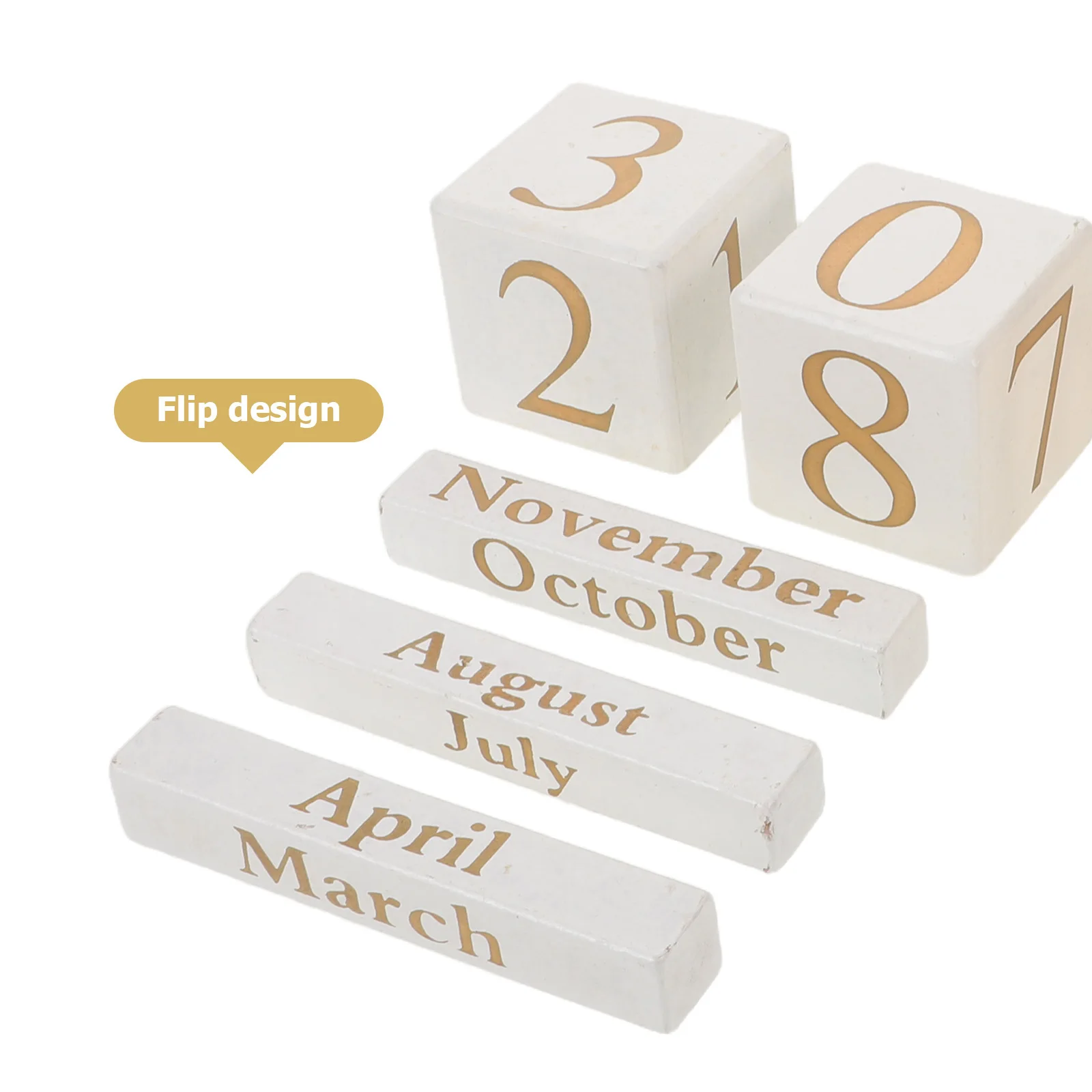 Ewiger Kalender mit Holzblock: Kompakter Desktop-Flip-Kalender mit natürlicher Maserungsoberfläche für Büro, Wohnzimmer oder Bauernhaus-Dekoration