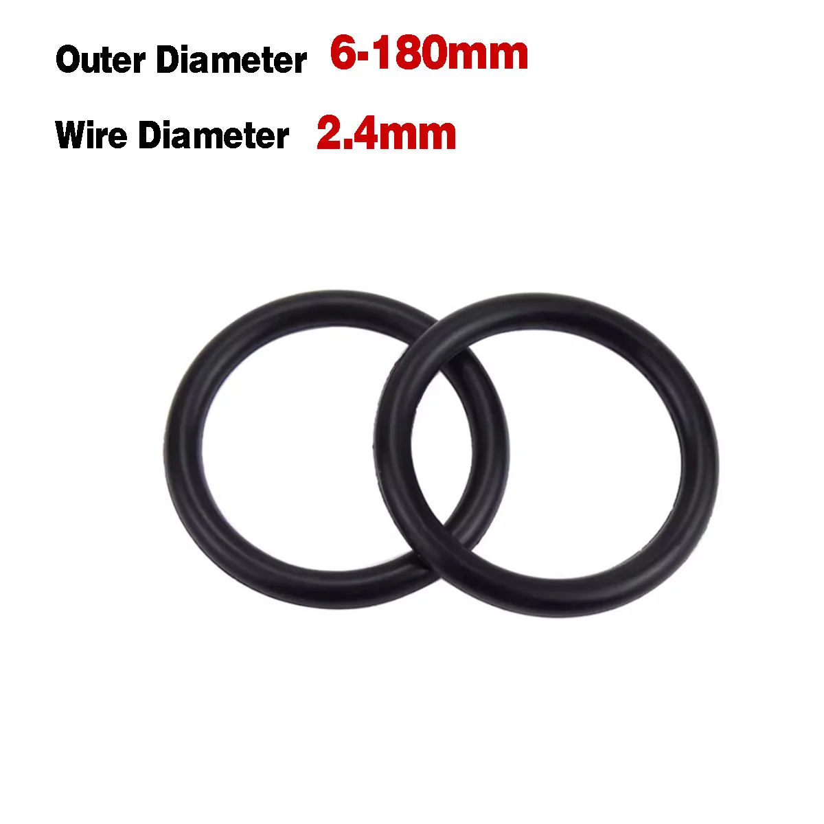 Outer Diameter 6-180mm  Wire Diameter 2.4mm  Nitrile Rubber High Pressure O-Rings / O-ring Rubber Gaskets Seal Ring