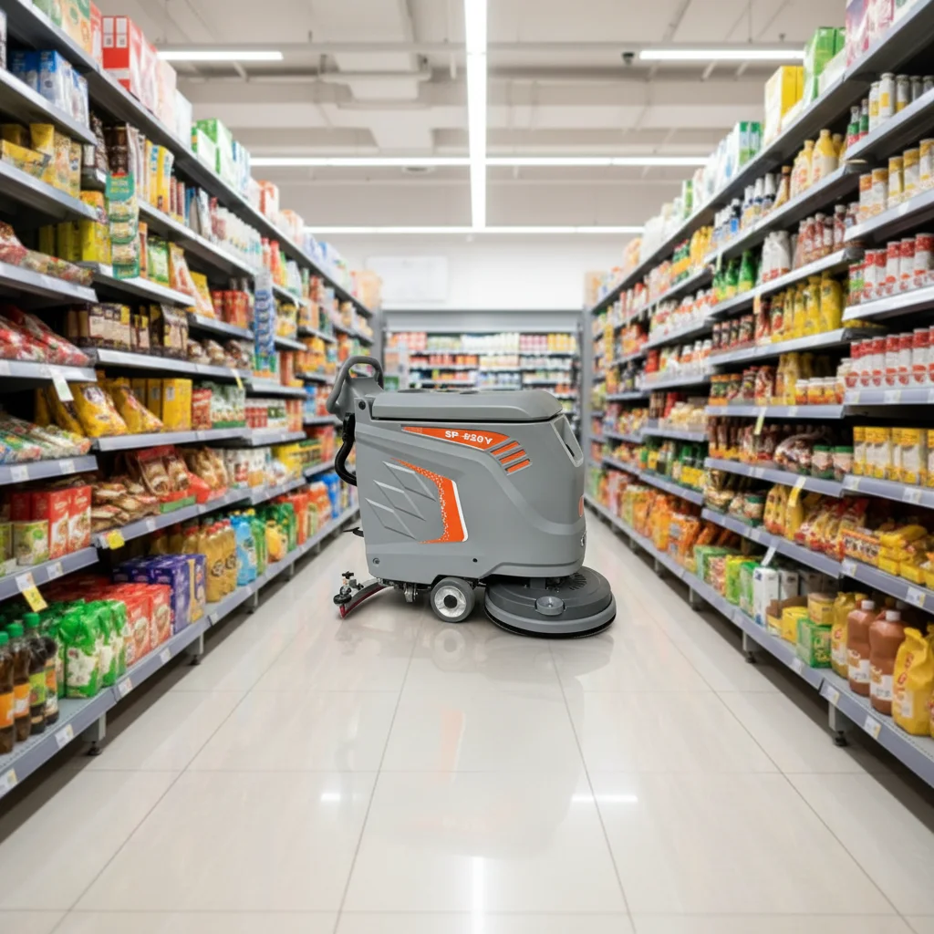 SP-520Y Electric Floor Scrubber Hand Push Best Cleaning Machine Tile Floors for Supermarket Cleaning