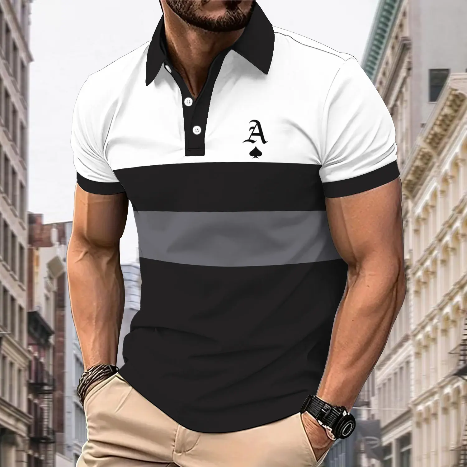 New Men's Short Sleeve Polo Shirt for Summer Casual Outdoor Hiking Sports Gatherings  Machine Washable