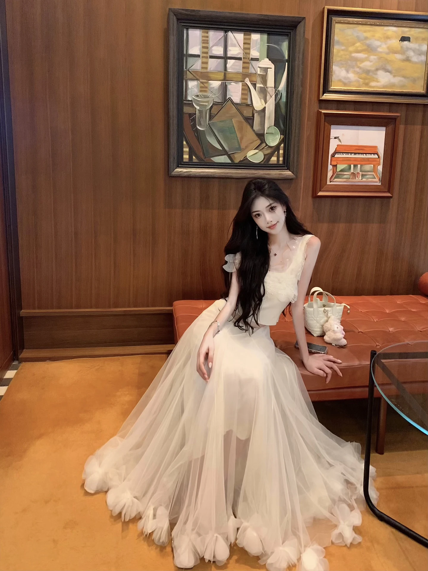 

Комплект J Studio: Пышная юбка из сетки и тюля с эффектом объема, модный летний наряд для женщин