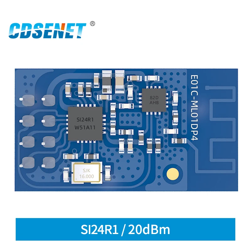 

Si24R1 2.4GHz Module SPI 20dBm Long Range Wireless Power Enhanced Communication Receiver CDSENET E01C-ML01DP4 PCB Interface