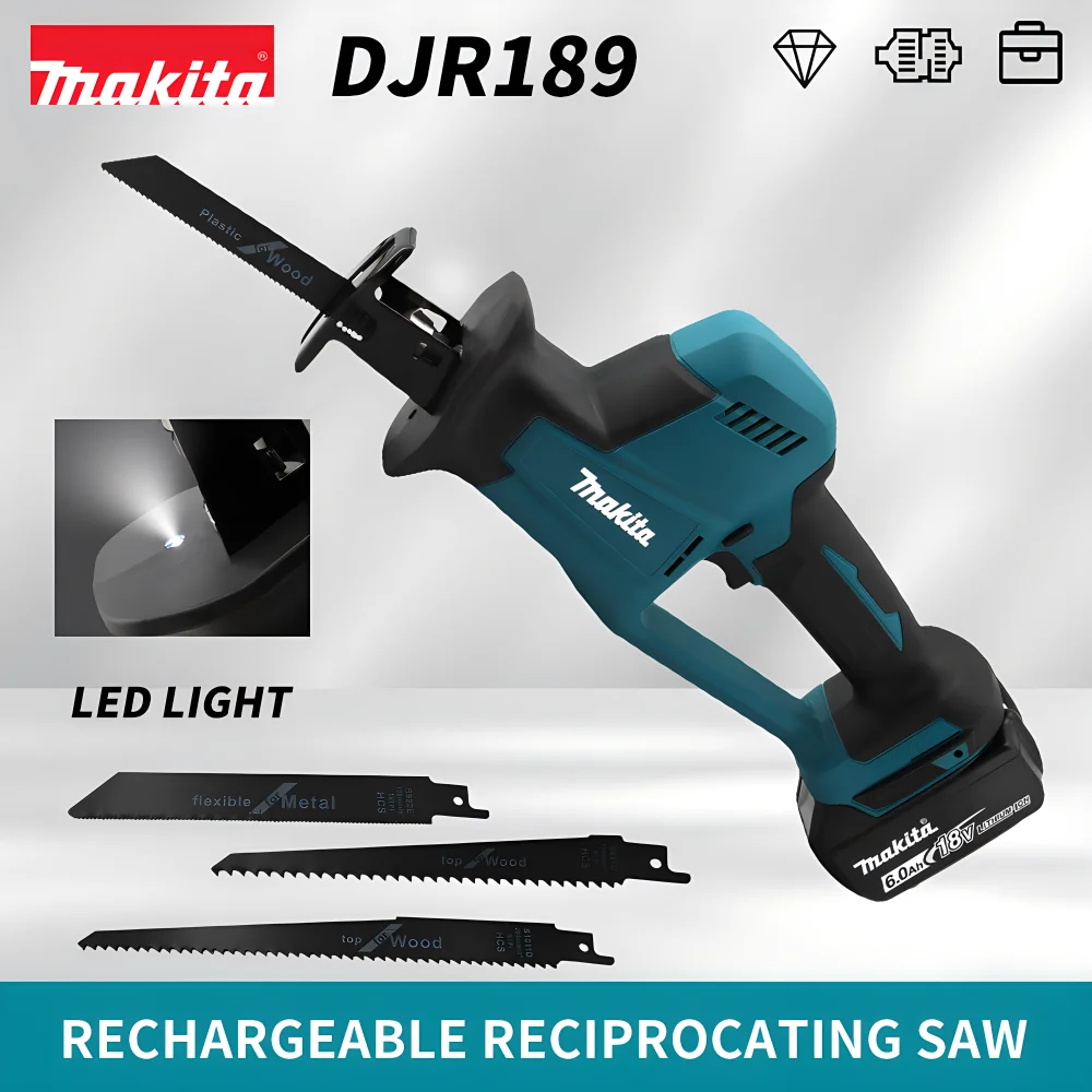 Makita 18v Battery DJR189 Wireless Electric reciprocating Saw Metal Cutting Saw Wood Metal Cutting tool Portable Saw Electric tool Charging Chainsaw you can use