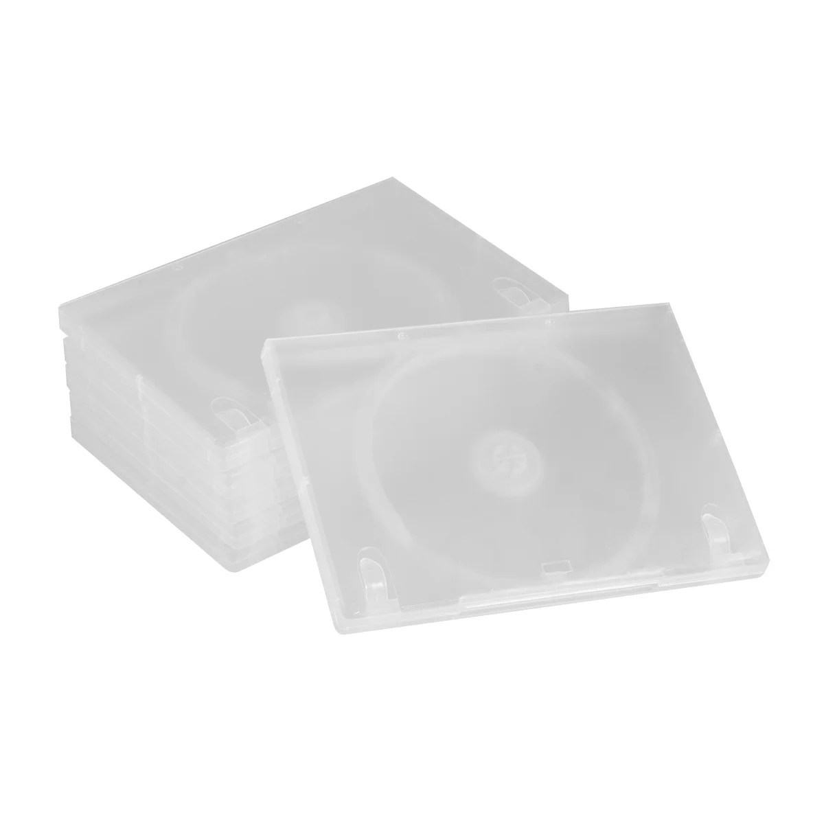 

6Pcs Cd Case Portable Transparent Dvd Storage Box Single Disc Organizer Large Capacity Media Video Holder Cd Box