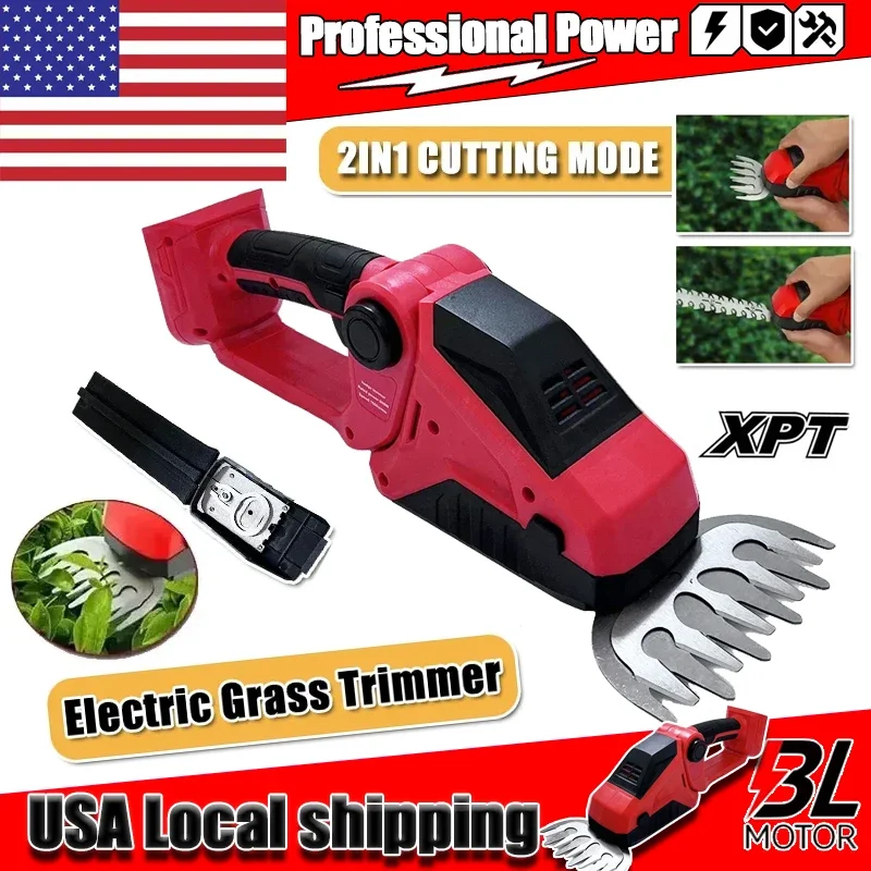 

Аккумуляторный кусторез и триммер для травы 2-в-1, ножницы для травы, садовый инструмент, совместимый с аккумулятором Milwaukee 18V