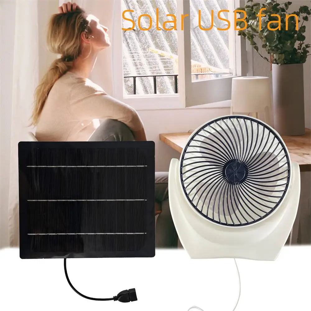 Solar Panel Fan Portable Solar Fan with USB Solar Powered Camping Fan for Outdoor Camping Hiking Fishing Travel Pet House