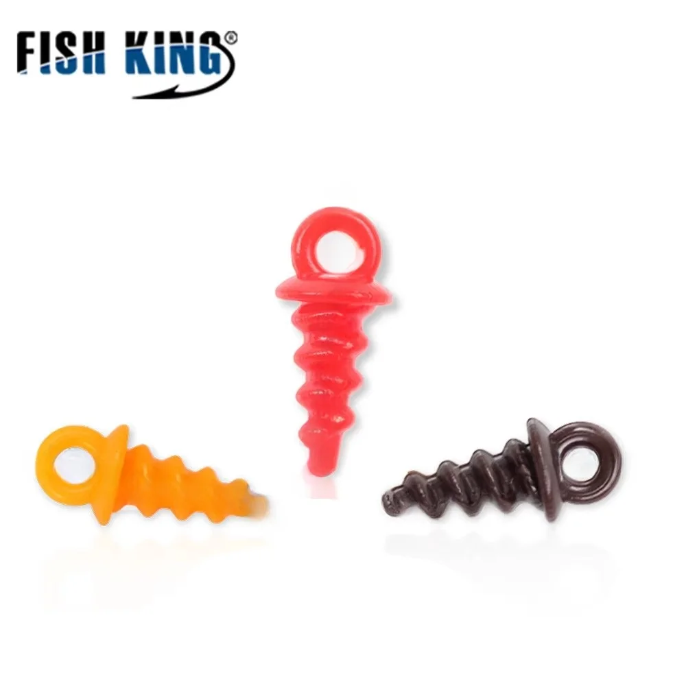 FISH KING 50pcs Carp Fishing Accessories Screws Hair Rigs Feeder Components Fishing Bait Stoppers Fishing Tackles