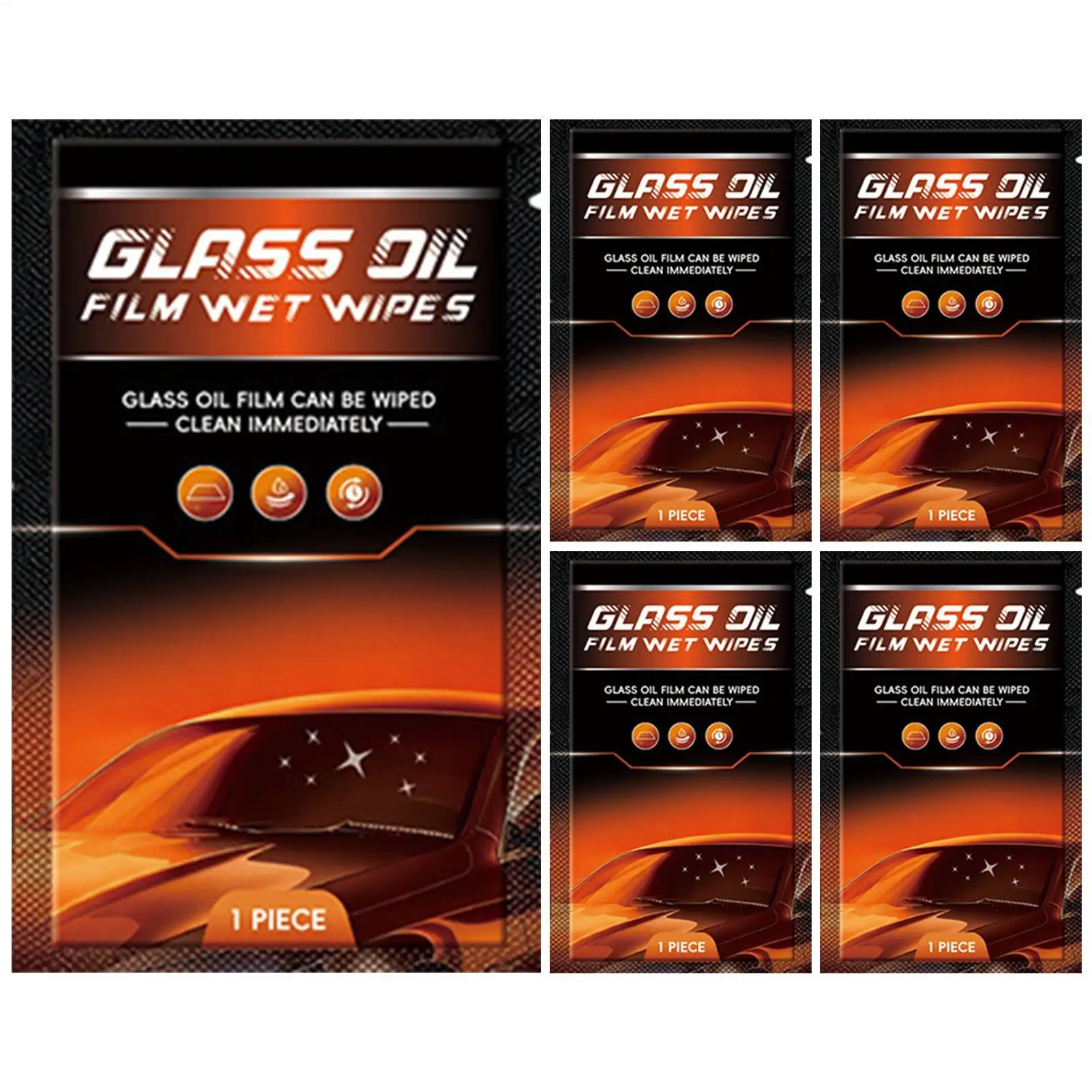 Windshield Oil Film Cleaning Wipes 5 Pack for Car Truck SUV Glass Automotive Vision Clarity Driving Safety Home Glass Cleaner view 3