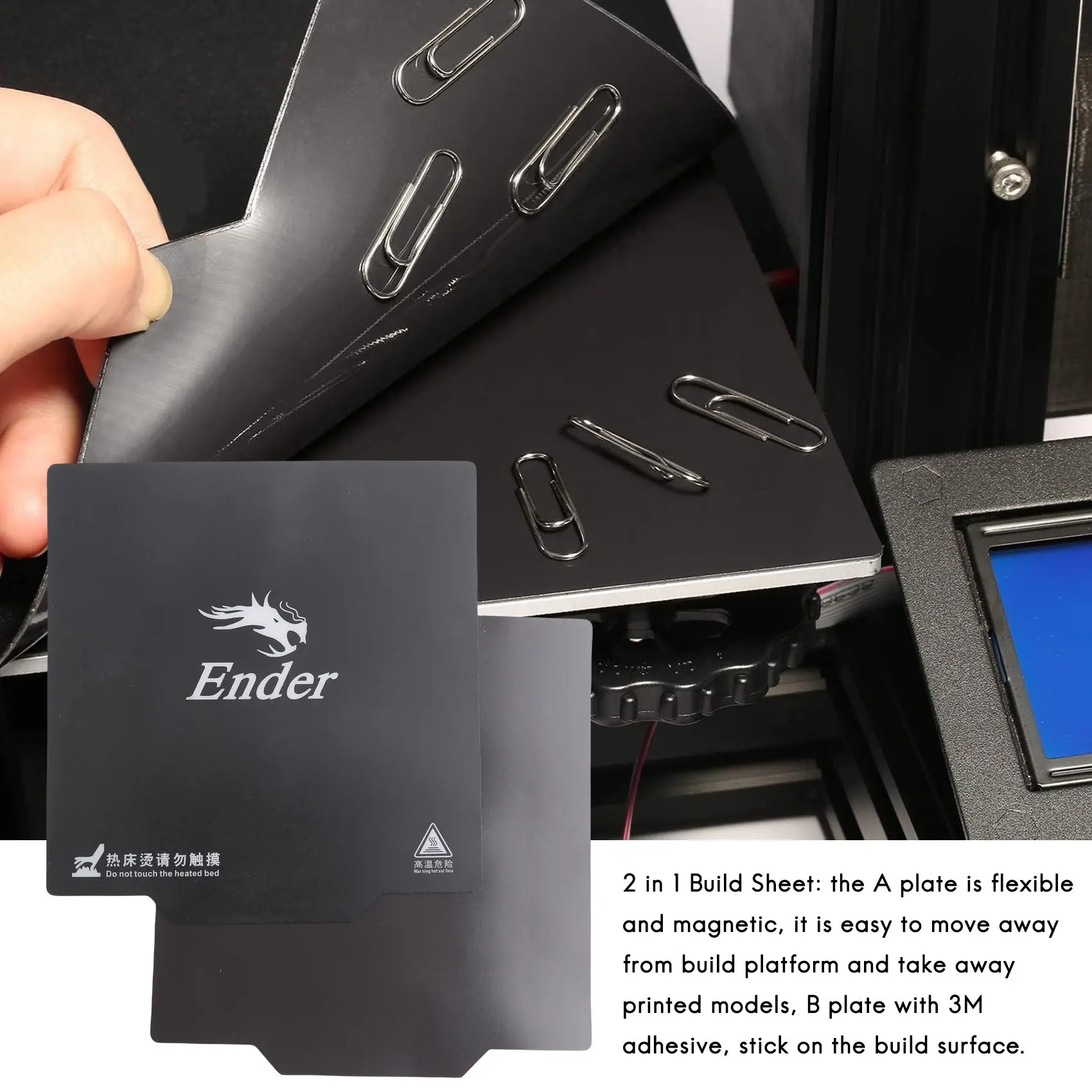 AB25-9.2 Inch X 9.2 Inch Ender-3 Printer Part Magic Magnetic Build Surface Bed Paper Label With Label 235 X 235Mm For Ender-3