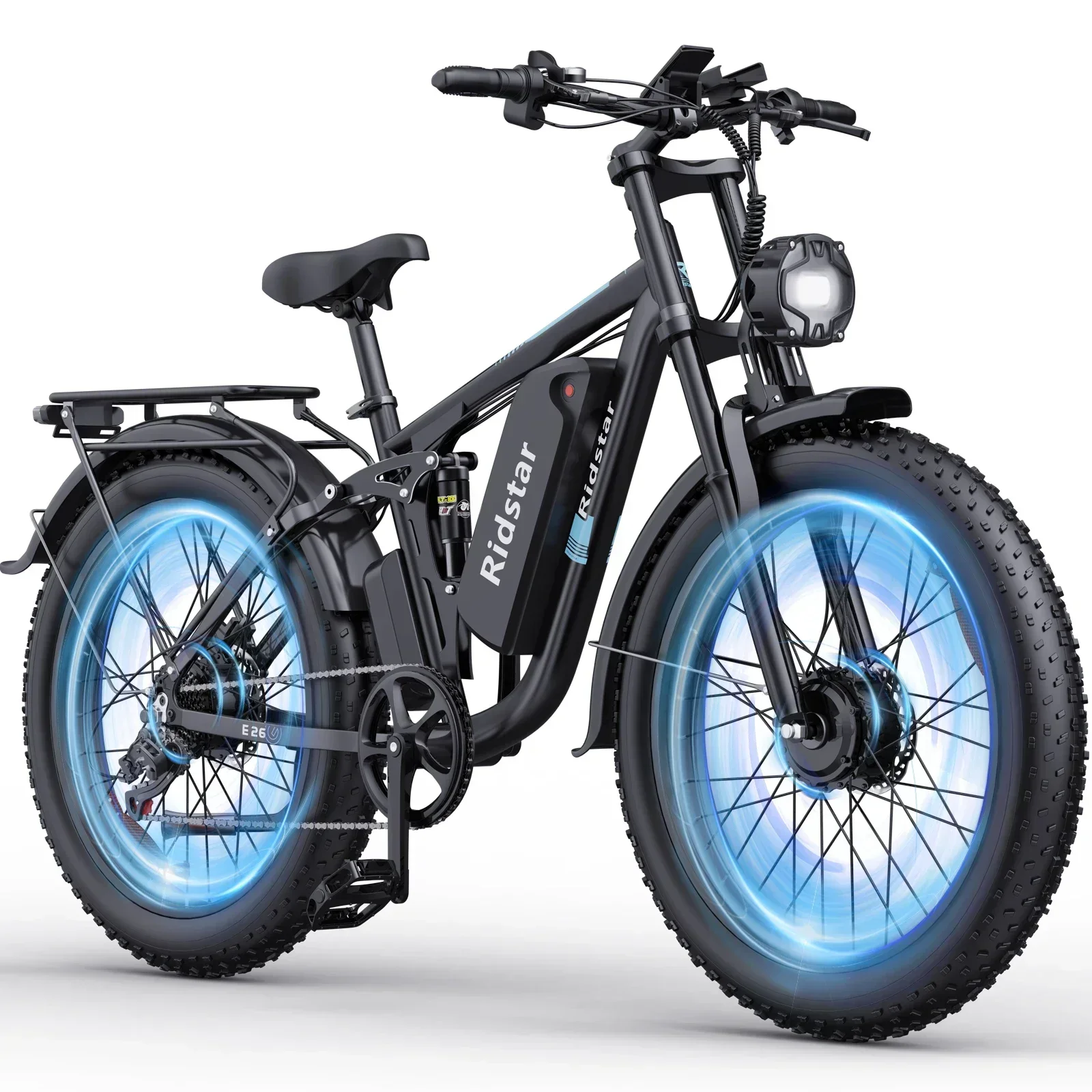 Electric Bicycle Ridstar E26Pro 2000W 48V 23AH Fat Tire Mountain 20*4.0 Inch Electric Bike Beach Cycling Folding Seat E-bike