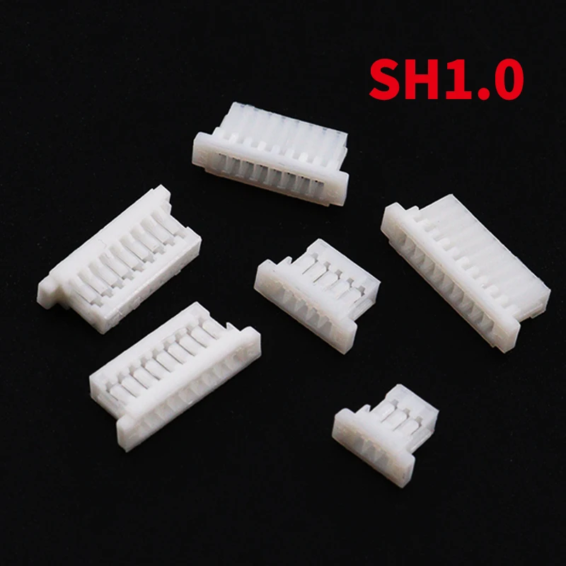 50pcs/LOT JST SH 1.0 female material SH1.0 1mm Pitch Connector 2/3/4/5/6/7/8/9/10P Pin Leads Housing Shell Housing SH-Y